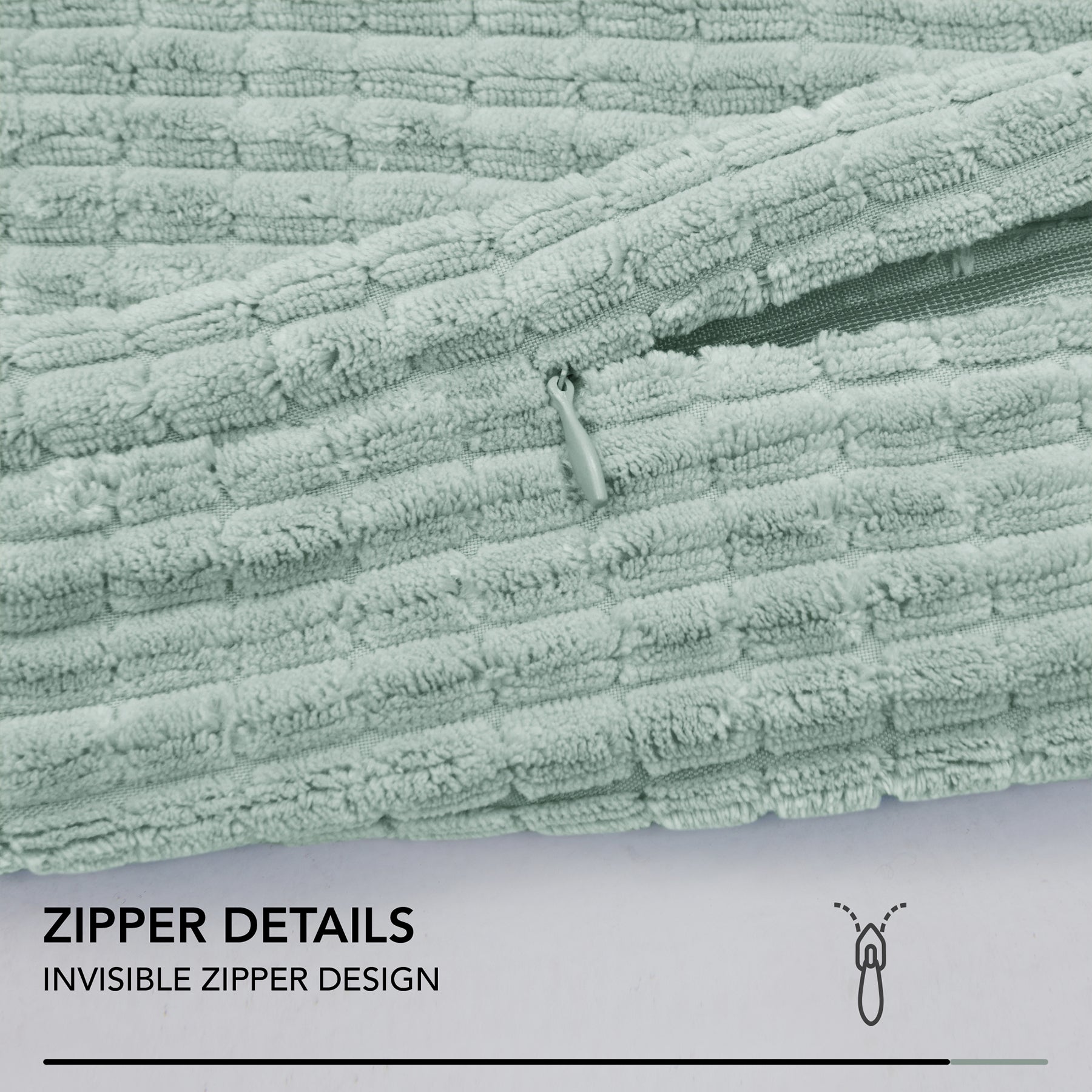 Deconovo Housse de coussin en velours - Vert clair - 50 x 50 cm - 1 pièce