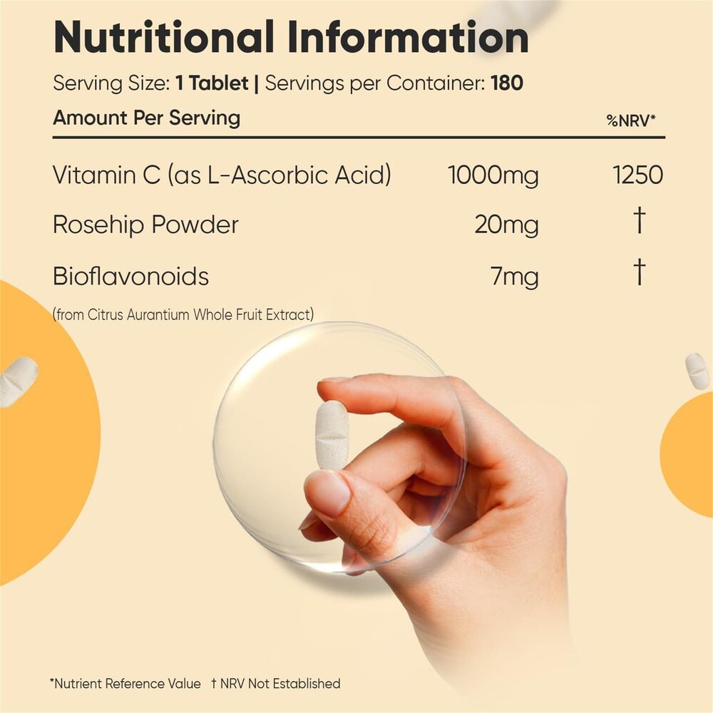 WeightWorld Vitamine C avec cynorrhodon et bioflavonoïdes 1000 mg 180 comprimés