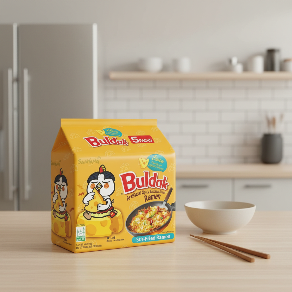 Samyang Buldak Ramen au poulet épicé saveur fromage (lot de 5)