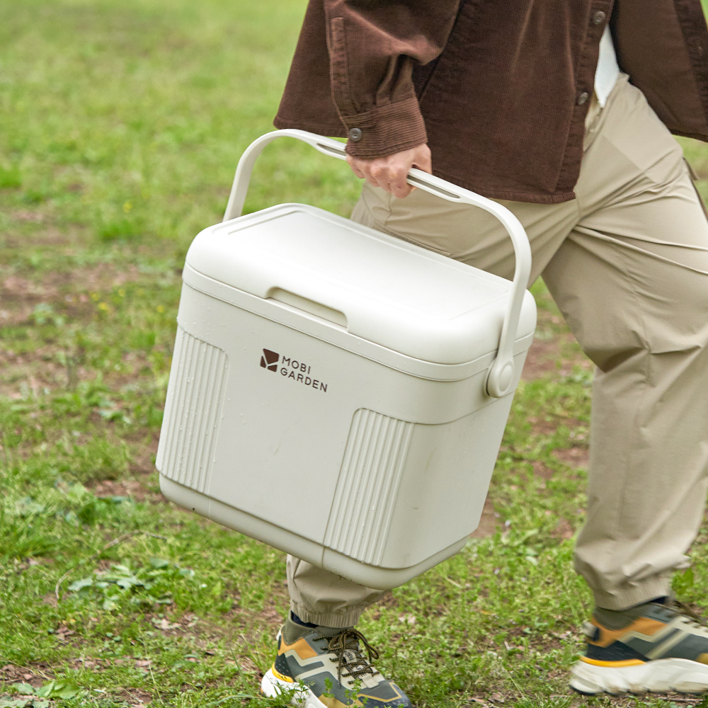 Mobi Garden, isotherme portable, glacière de qualité alimentaire, boîte de rangement pour pique-nique en camping-car, 10 L, blanc, isolation longue durée, rangement grande capacité