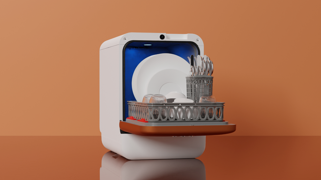 Bob Lave-vaisselle compact écologique avec pack toutes options - Blanc/Cuivre