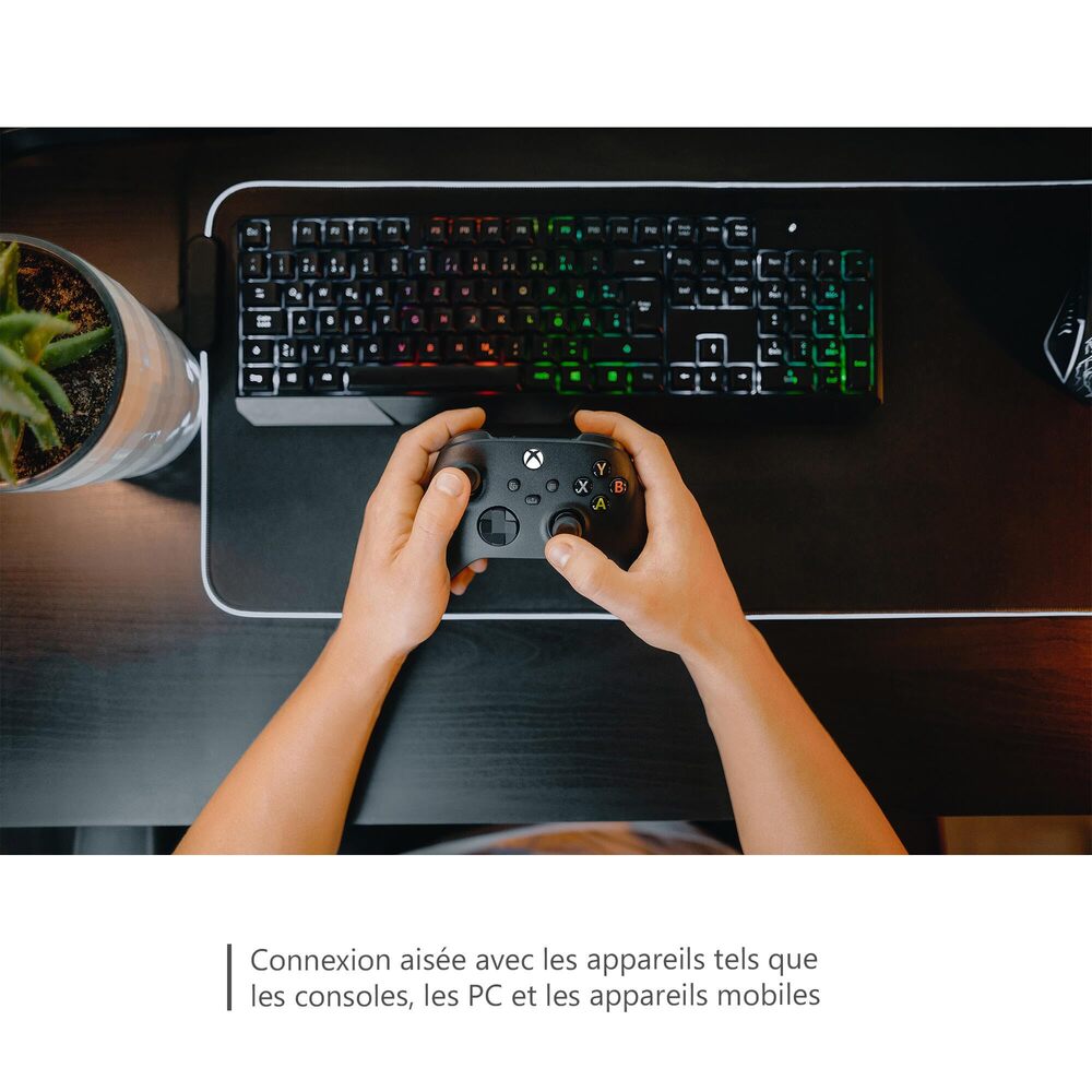 Manette sans fil Xbox pour PC avec câble USB-C - Noir