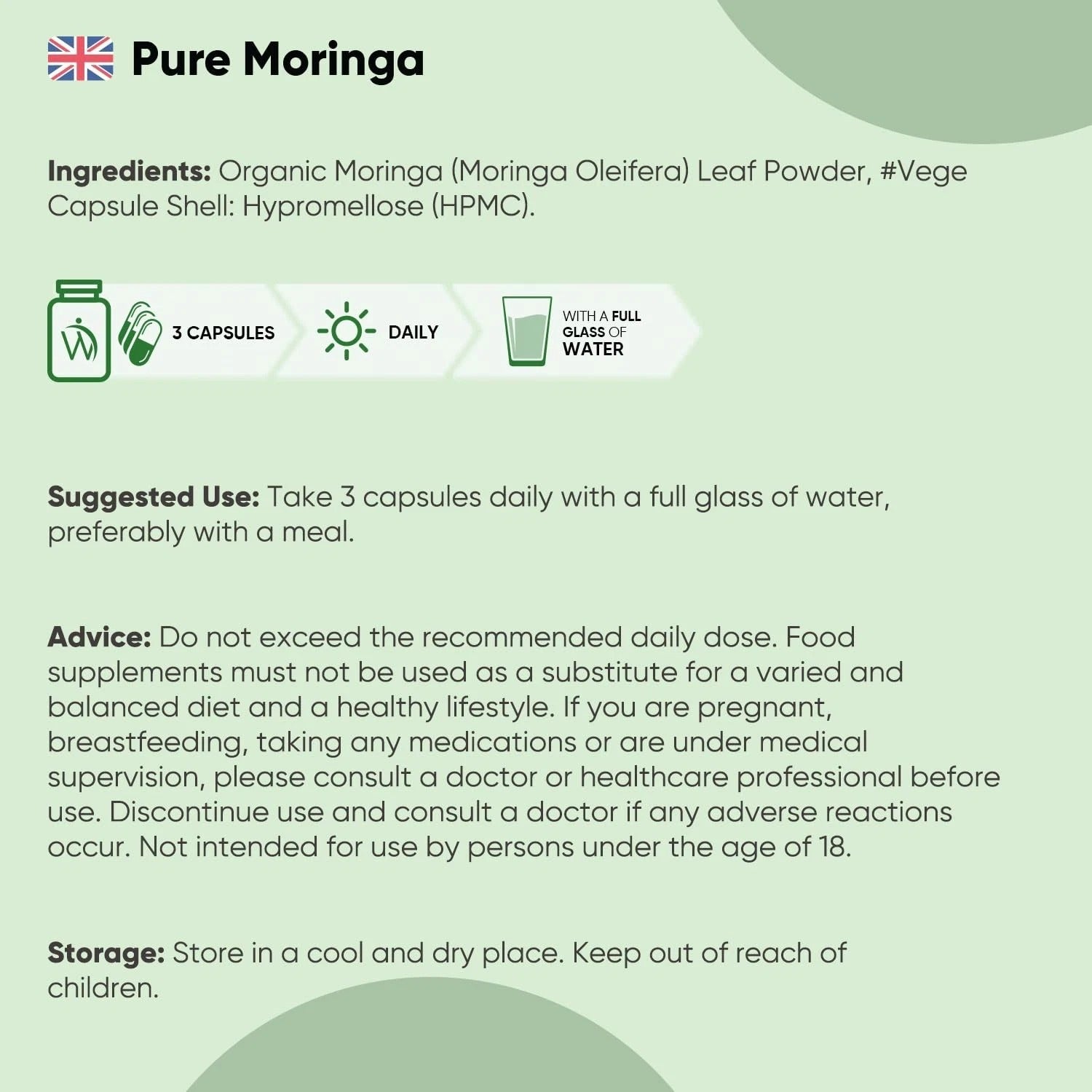 WeightWorld Moringa pure biologique 1650 mg - 180 gélules