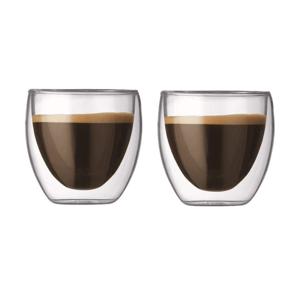 Lot de 2 Grandes Tasses en Verre Double Paroi 250ml, Résistantes à la Chaleur en Verre Borosilicate, Compatibles Micro-ondes, Idéales pour Café, Thé, Lait, Jus, Glace et Desserts, Parfaites pour Boissons Chaudes et Froides
