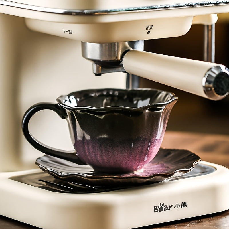 YumiPLUS Ensemble de tasses à café à motif de fleur violette à dégradé