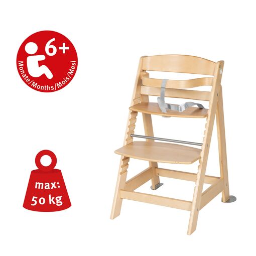 roba Born Up 2 en 1 Chaise Haute Évolutive avec Ensemble Transat Bébé Inclinable (Vert Givré / Bois Naturel)