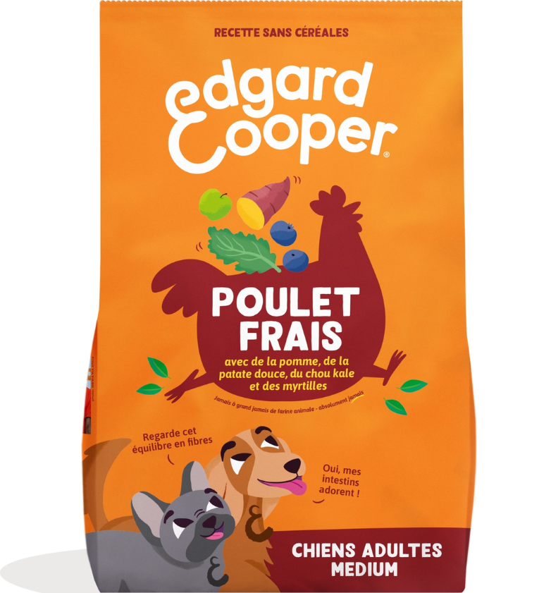 Edgard & Cooper Aliment sec sans céréales pour chien adulte au poulet avec fruits et légumes - 1 kg