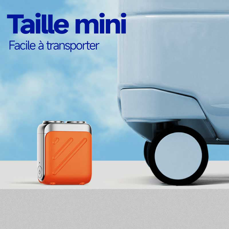 METZ Traveler Rasoir électrique à grille sans fil mini portable pour homme, Utilisation à sec et humide, Étanche, Autonomie 60 min