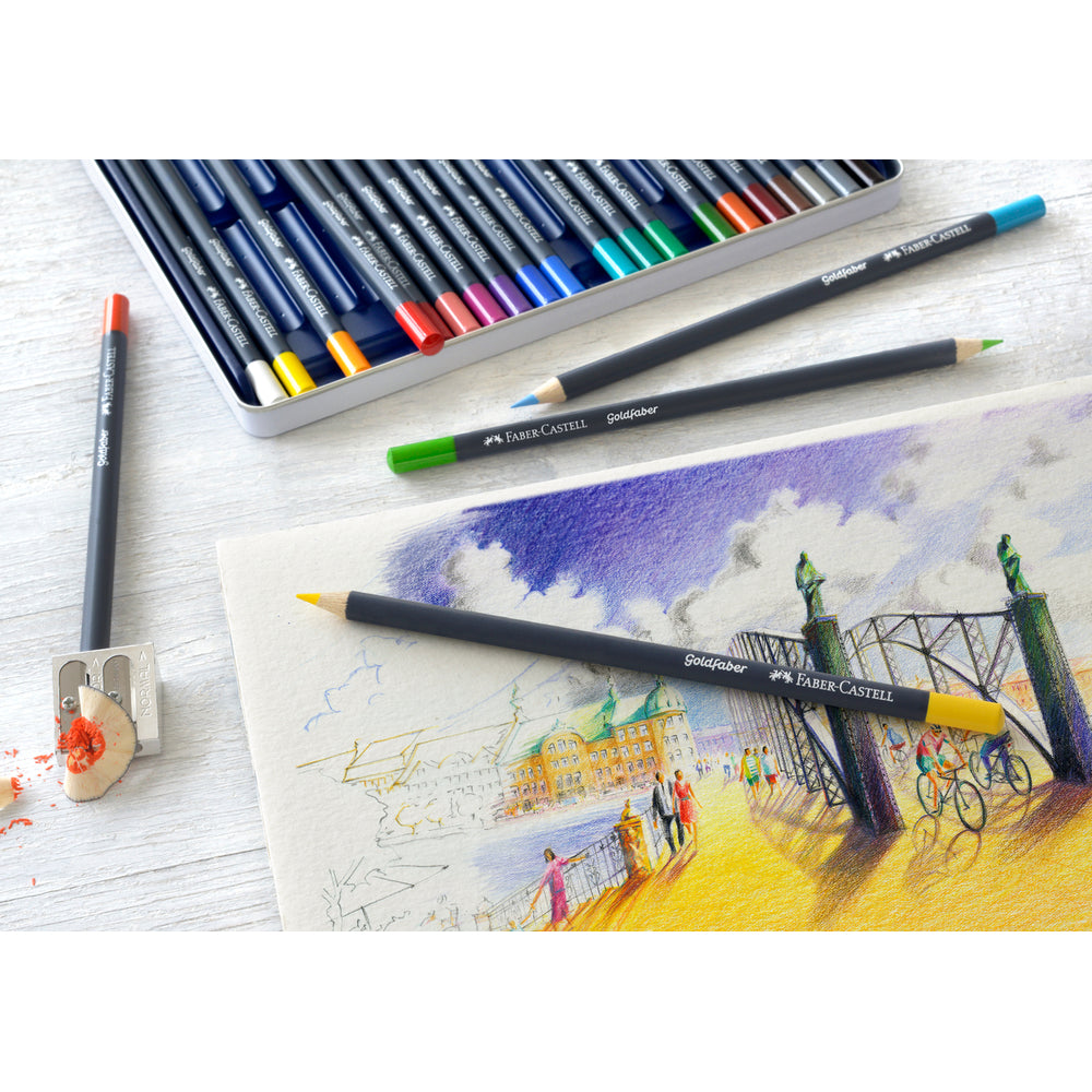 Faber-Castelle Boîte de 24 crayons de couleur Goldfaber