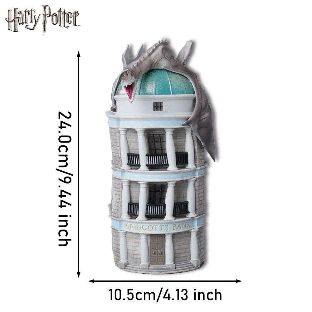 Warner Bros. 1 pièce Tirelire Dragon de la banque Gringotts Harry Potter Sous licence officielle Figurine en PVC 3D Étanche Incassable Boîte à monnaie Banque à pièces Décoration
