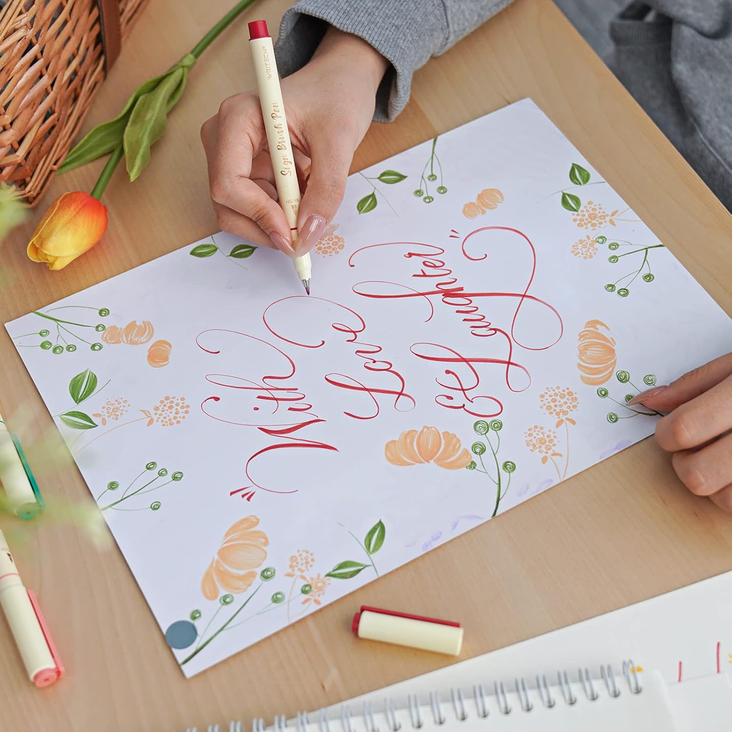 WRITECH Arts Sign stylo pinceau, 12 couleurs assorties