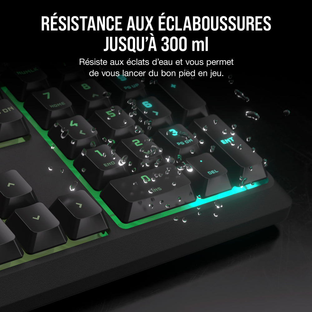 Corsair K55 CORE Clavier Gaming Membrane Filaire RGB Full Size - AZERTY - Noir