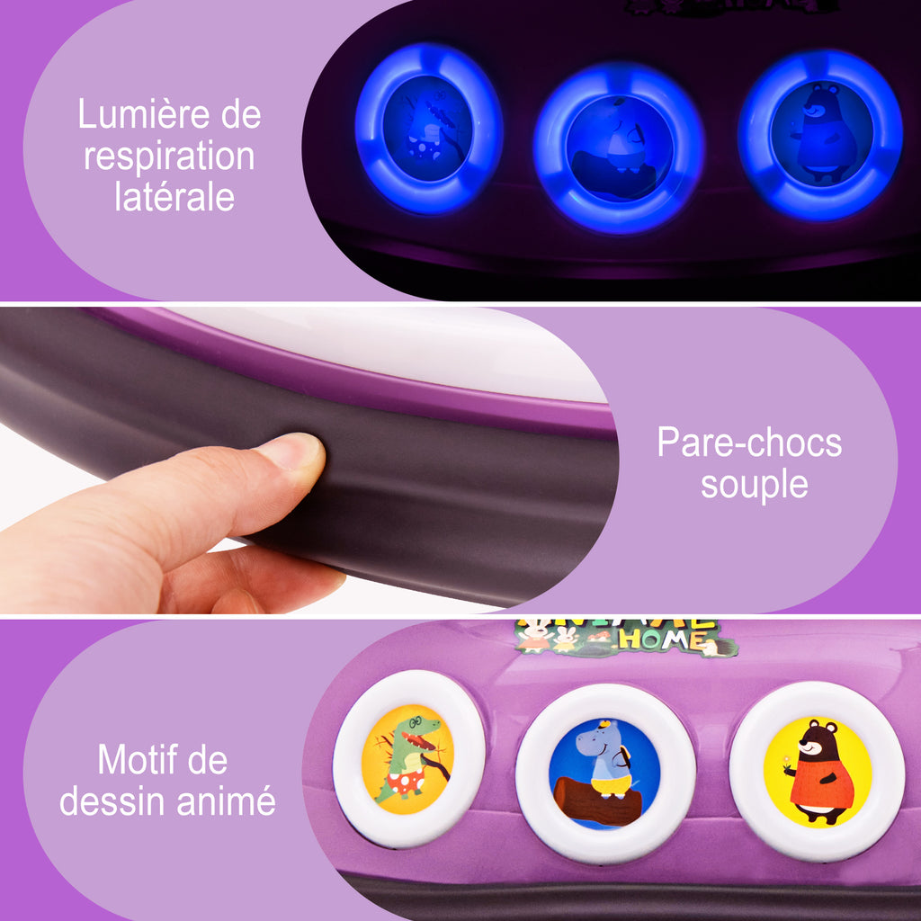 Costway Voiture électrique pour enfants 12 V, rotation à 360 degrés, avec musique, lumières et télécommande, violet