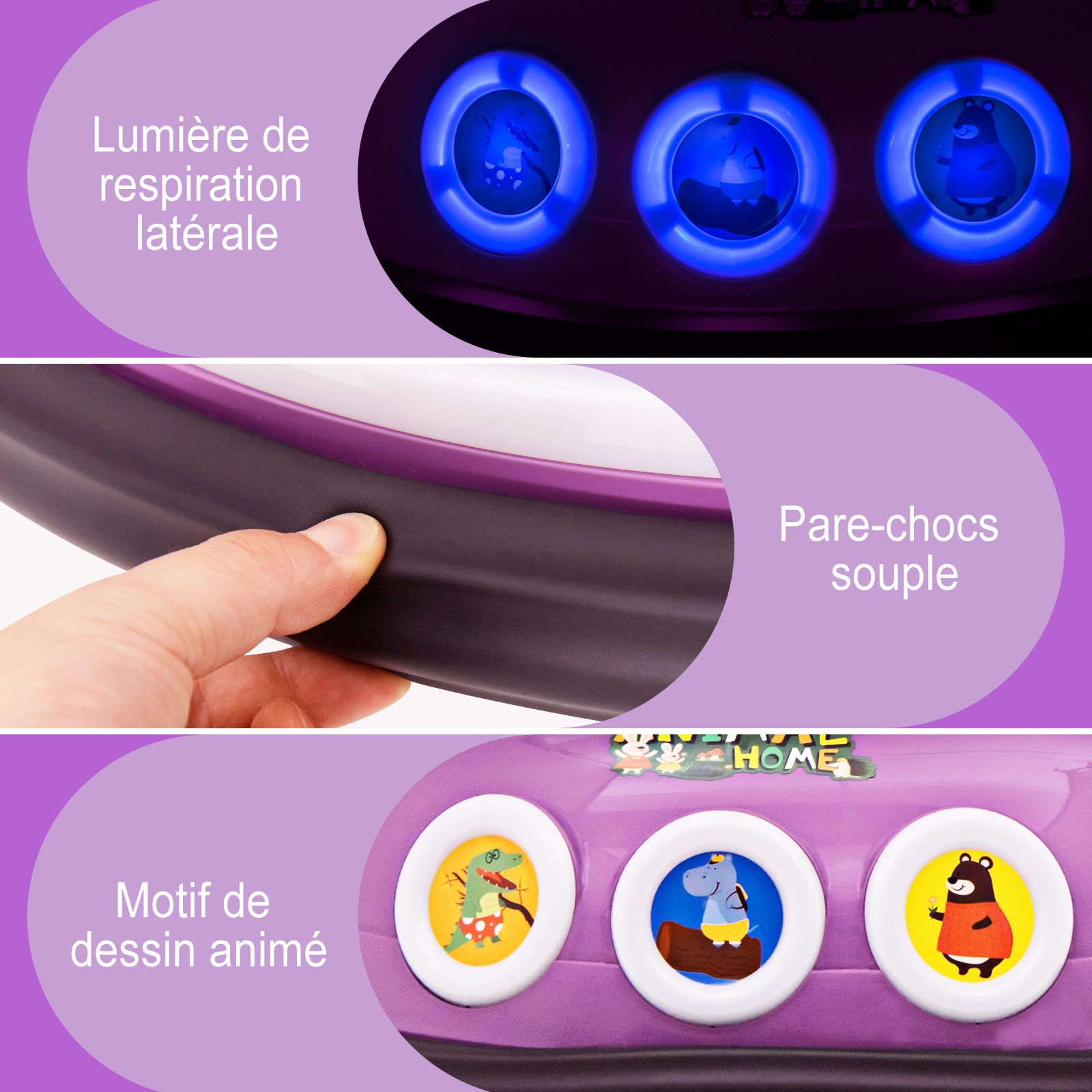 Costway Voiture électrique pour enfants 12 V, rotation à 360 degrés, avec musique, lumières et télécommande, violet