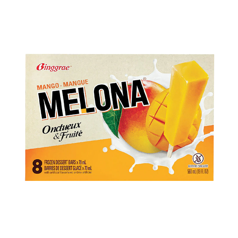 BINGGRAE Bâtonnets glacés Melona saveur mangue - 8 x 70 ml