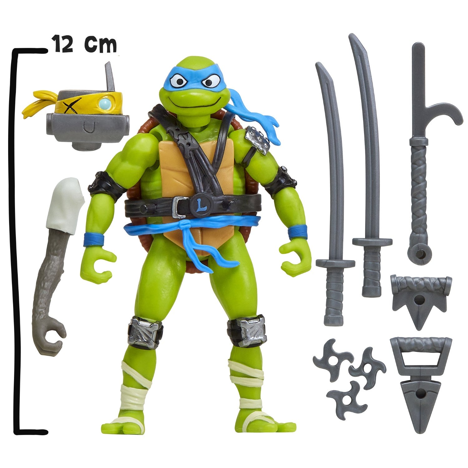TORTUES NINJA Tortues Ninja, Figurine articulée 12 cm avec accessoires, Mix & Match, Leonardo, Pour les enfants à partir de 4 ans, T02011