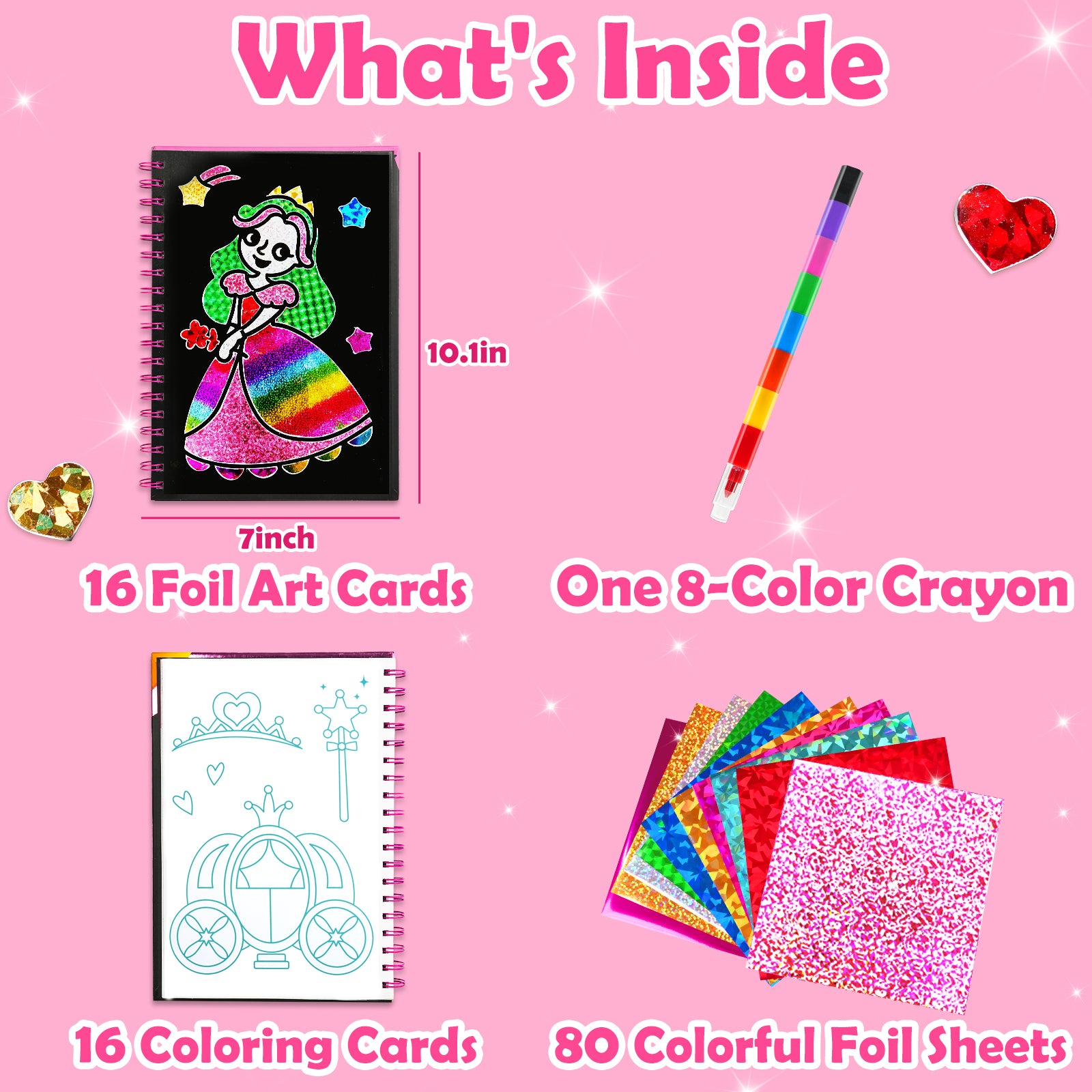 Kit de Loisirs Créatifs Art de la Feuille Série Princesse, 1 Set, Activité DIY Sans Salissure, Jouet de Voyage, Cadeau d'Anniversaire pour Enfants 4-9 Ans