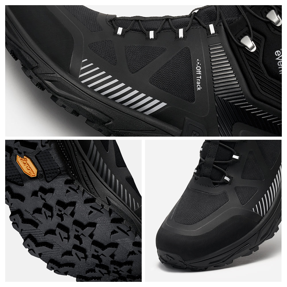 PELLIOT Chaussures de randonnée homme camping voyage imperméables durables – Robustes et respirantes pour le sentier, Noir obsidienne (UE 44)