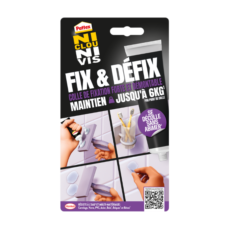 PATTEX Colle Fixation NCNV Fix et Défix tube 44g