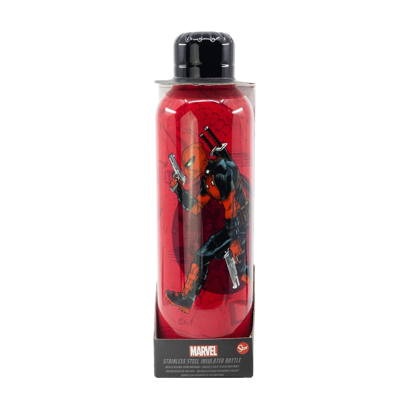 Stor Marvel Gourde isotherme en acier inoxydable motif Deadpool rouge - 515 ml
