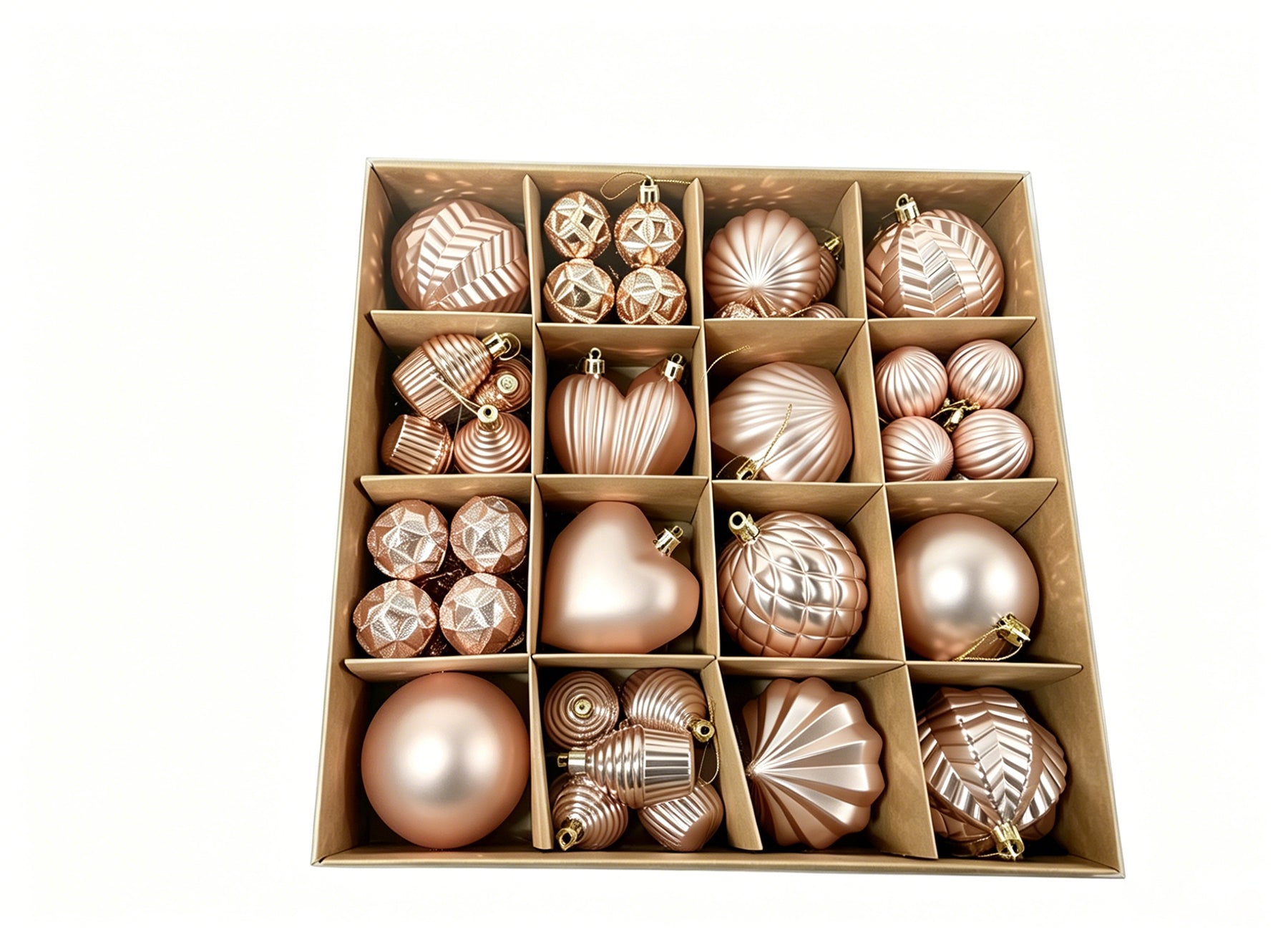 Ju7cer Lot de 40 boules de Noël, pour décoration de sapin et de fêtes, couleur champagne