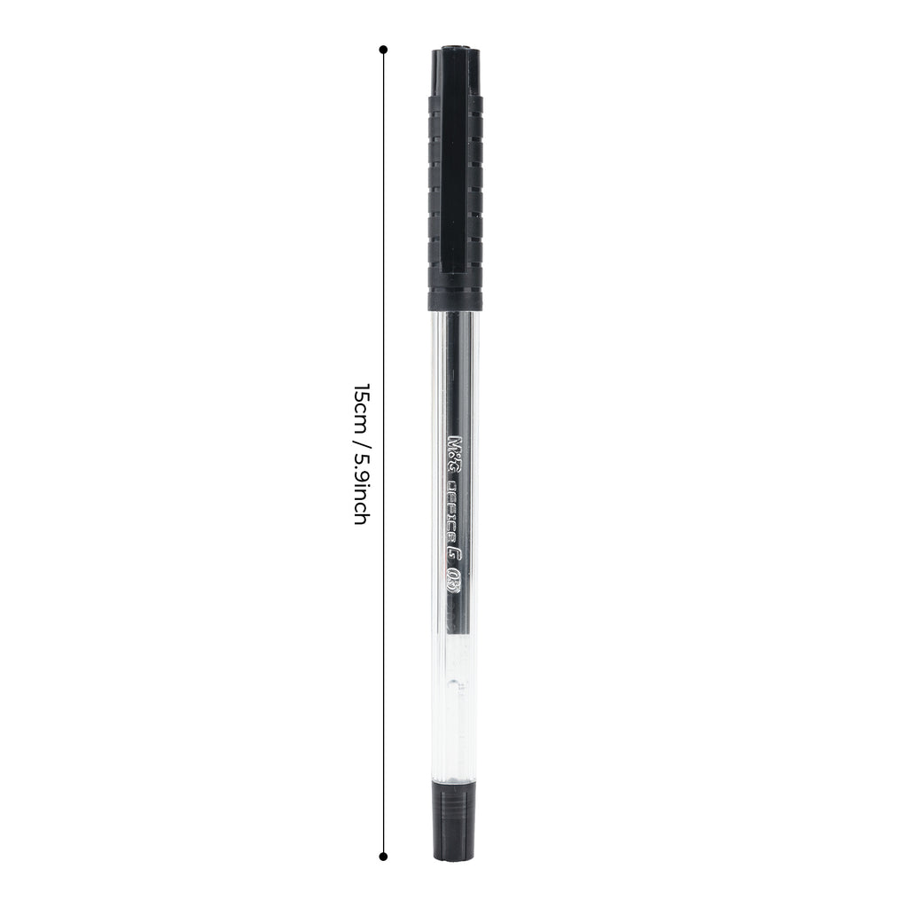 M&G Stylos gel Office G Lot de 50 Encre noire Pointe fine 0,5 mm Séchage rapide Écriture fluide Avec grip antidérapant doux et capuchon Pour bureau et école