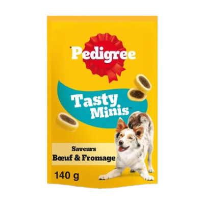 Pedigree Tasty Minis friandises pour chien au bœuf et au fromage - 140 g