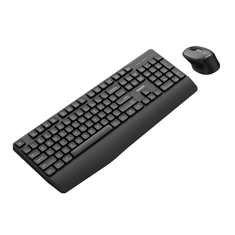 PHILIPS Pack clavier et souris sans fil, Série 3000, SPT6348B/19, Version française, Noir