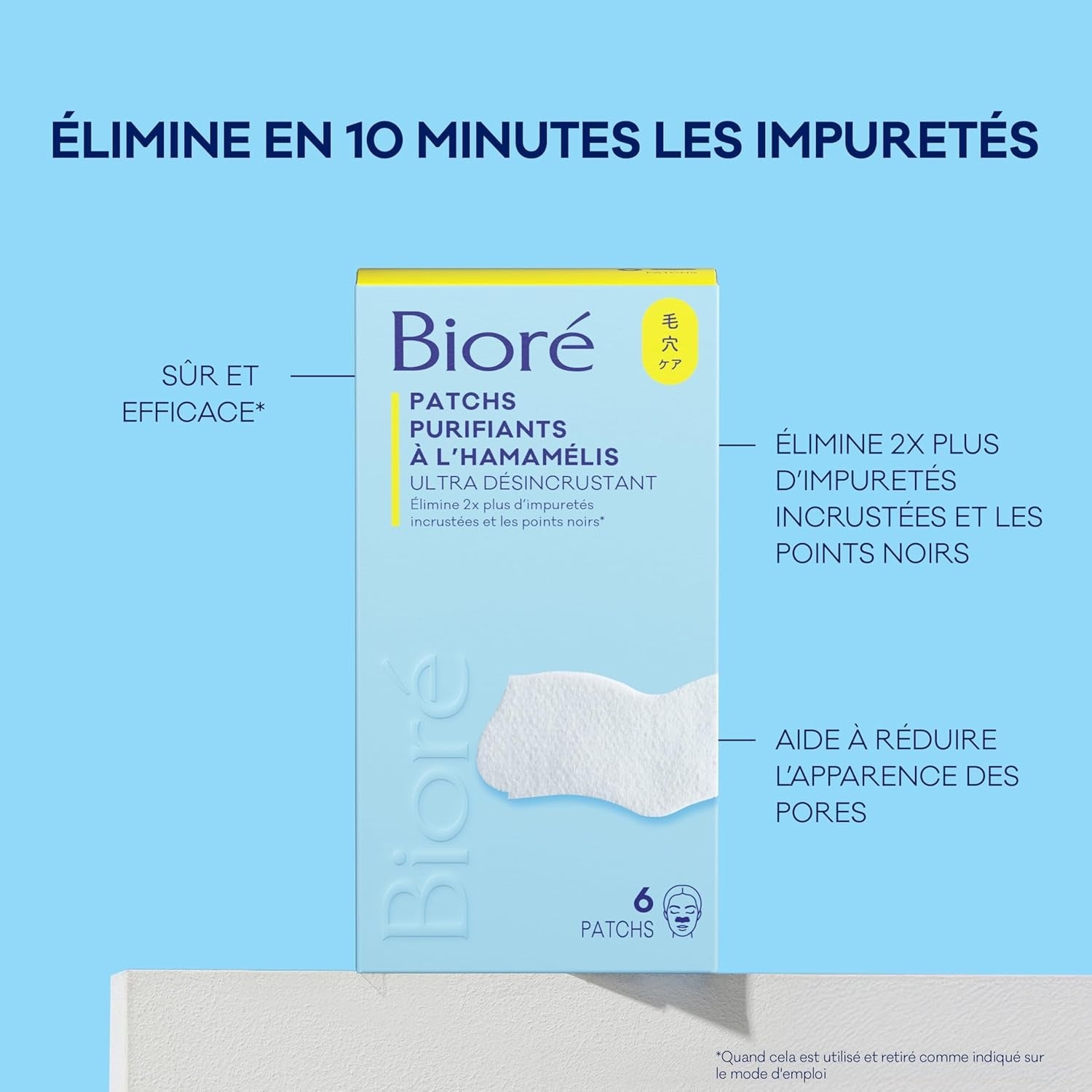Biore Patchs Ultra Purifiants pour Points Noirs - 6 Pièces