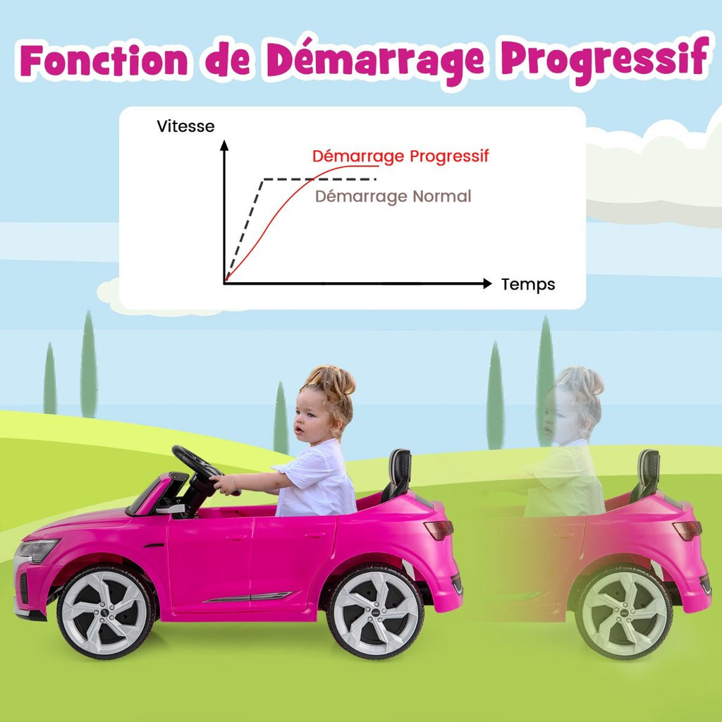 Costway Voiture électrique pour enfants 12 V, édition sous licence Audi SQ8, avec télécommande, klaxon, éclairage LED, musique, contrôle de vitesse à 3 niveaux