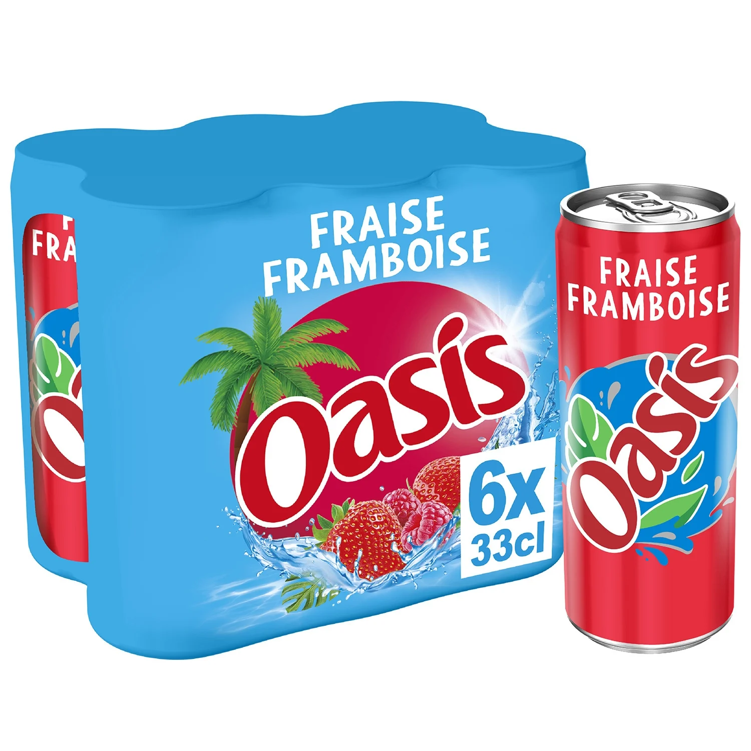 Oasis Boisson aux fruits saveur fraise - Lot de 6 x 330 ml
