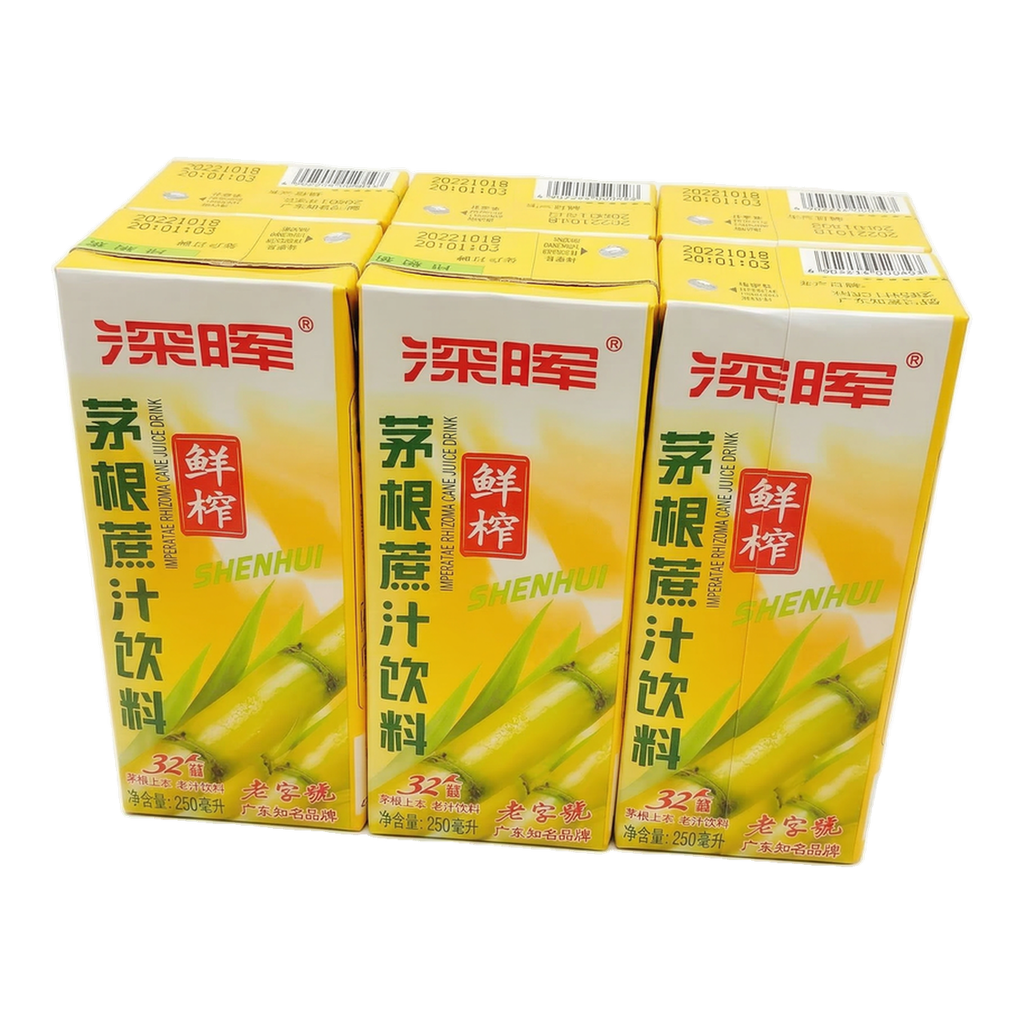 Shenhui Boisson au jus de canne à sucre et Bai Mao Gen - 6 x 250 ml