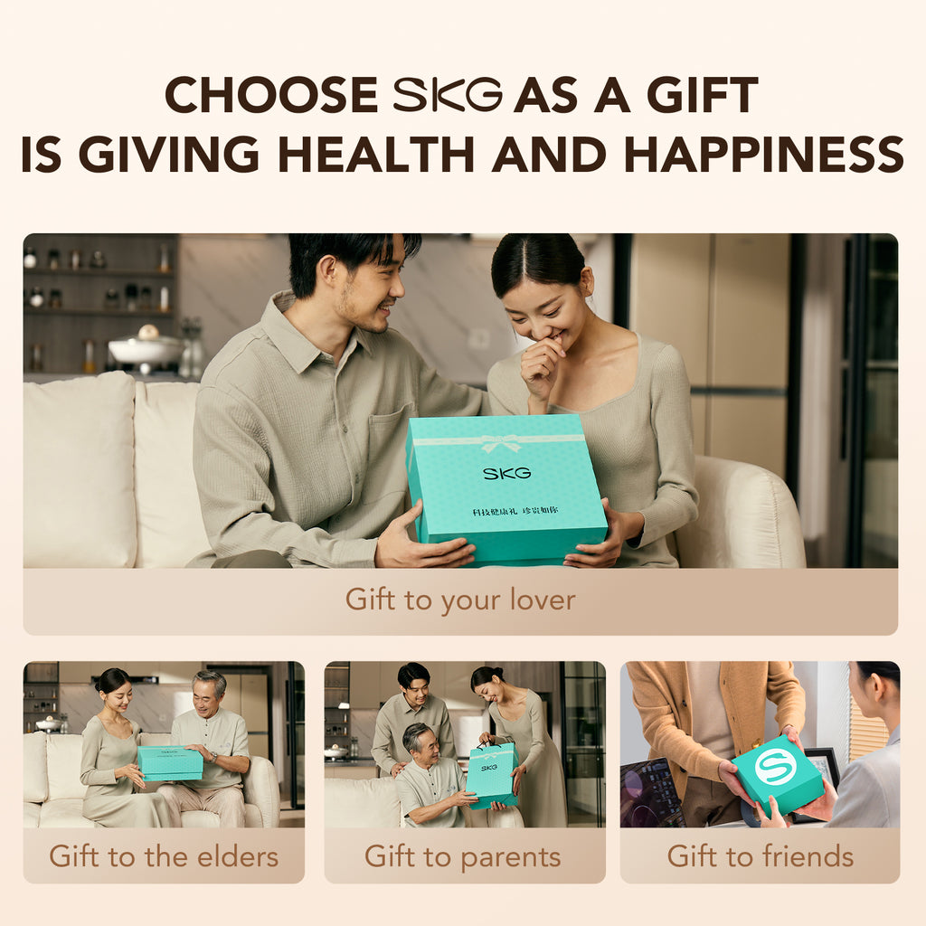 <notre partenaire Exclusive>SKG Appareil de massage pour le bas du dos Soulagement des douleurs lombaires W7 Pro 11 modes 2 têtes de massage 3 niveaux de compresse chaude Cadeau pour l'être aimé