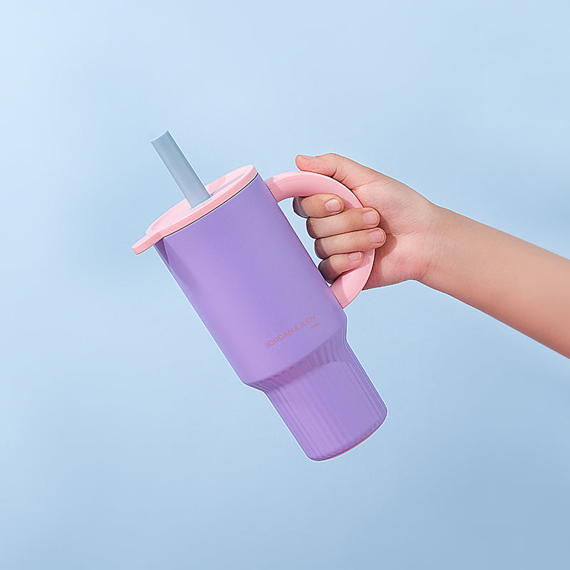 JORDAN&JUDY Subor Gourde isotherme à double paroi en acier avec paille 920 ml - Violet