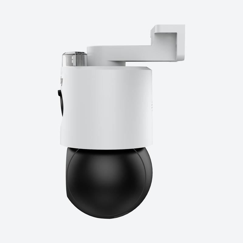 Tiandy Caméra de surveillance motorisée intérieure/extérieure double objectif 4 MP, Objectif 4 mm, Détection gratuite de personnes/véhicules, Vue 345°, SD/Cloud