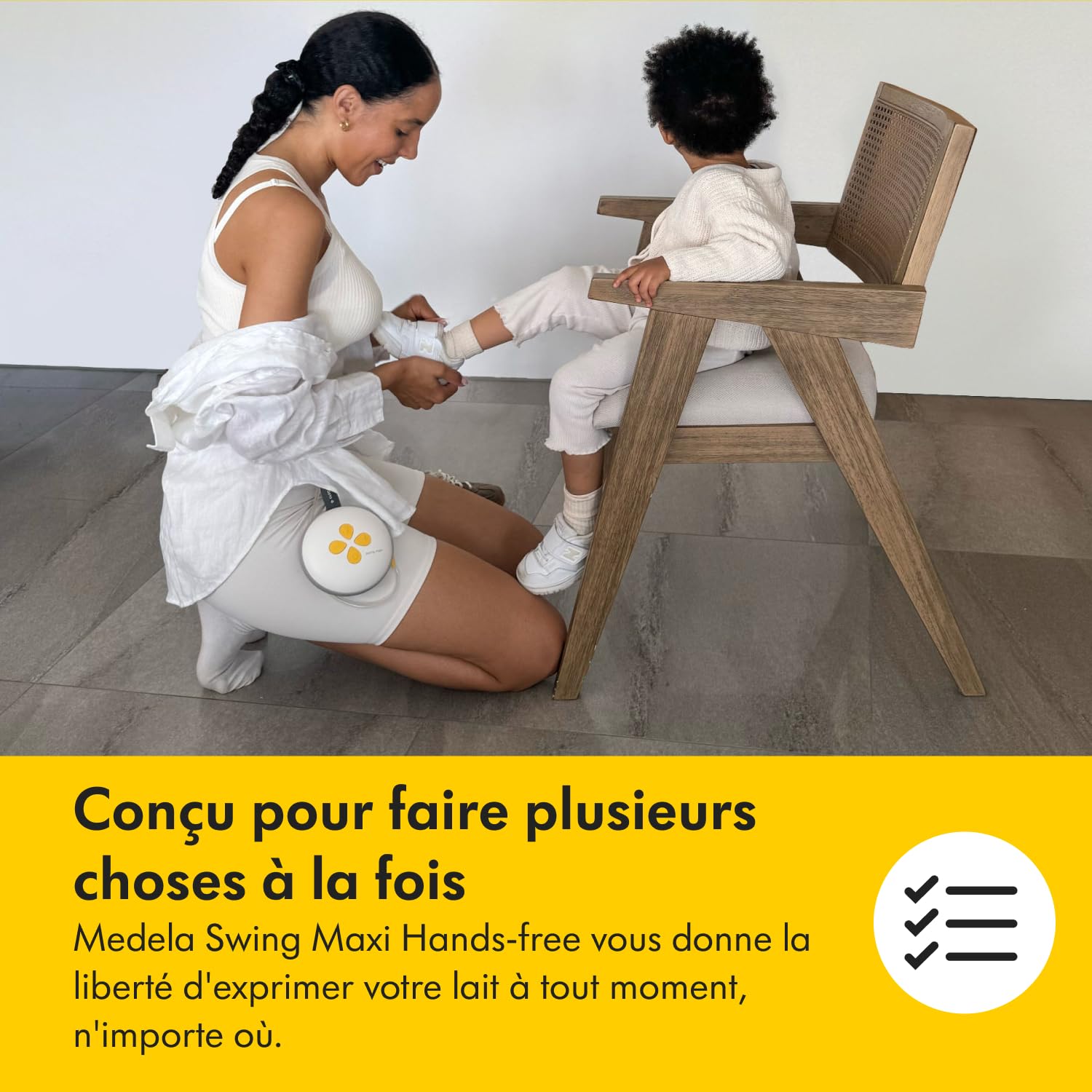 MEDELA Swing Maxi Hands-Free - Tire-lait électrique double, coquilles 21/24 mm