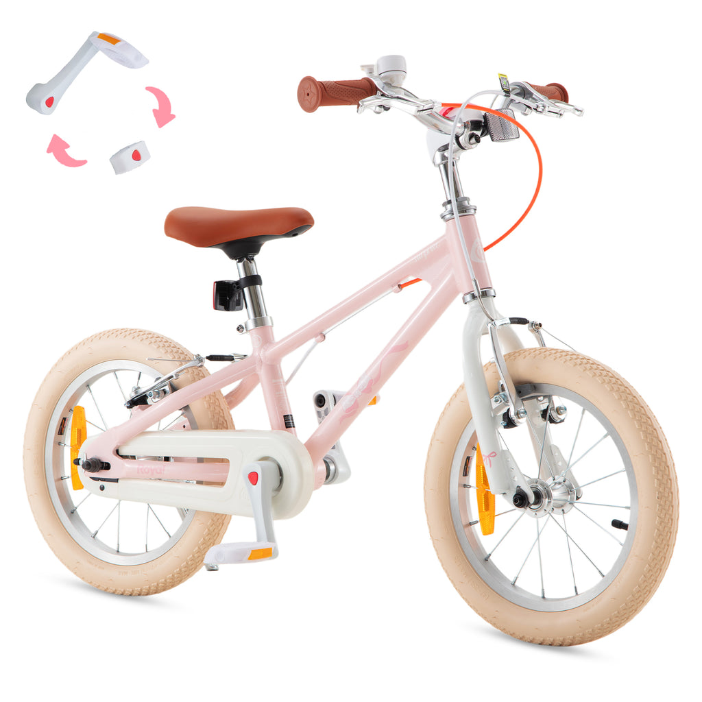 RoyalBaby+Vélo pour enfants+ Aluminium EZ New Freestyle Rose 14 pouces, Poids net 7,4 kg