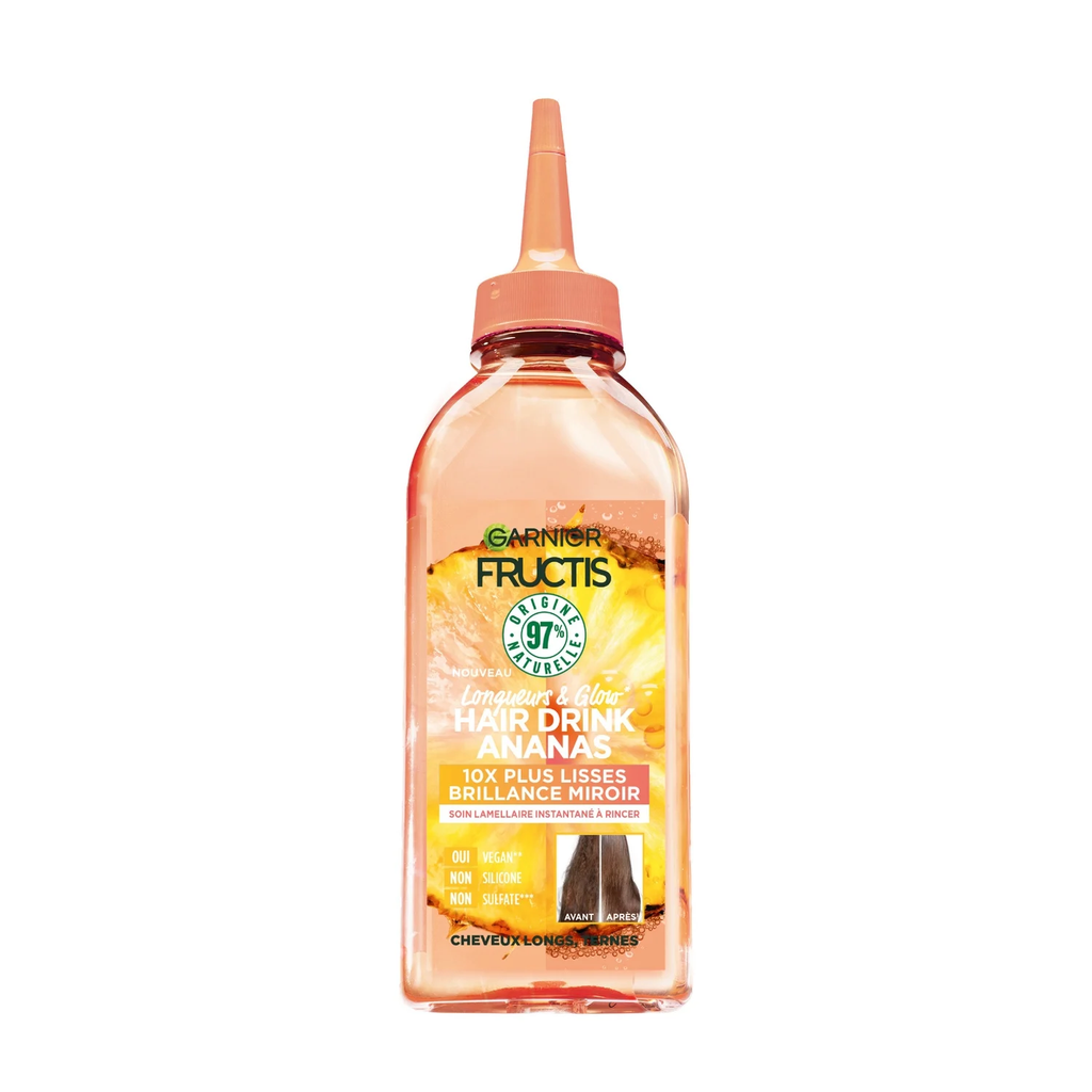 GARNIER Fructis Hair Drink Soin lamellaire instantané lissant & glow à l'ananas - 200 ml