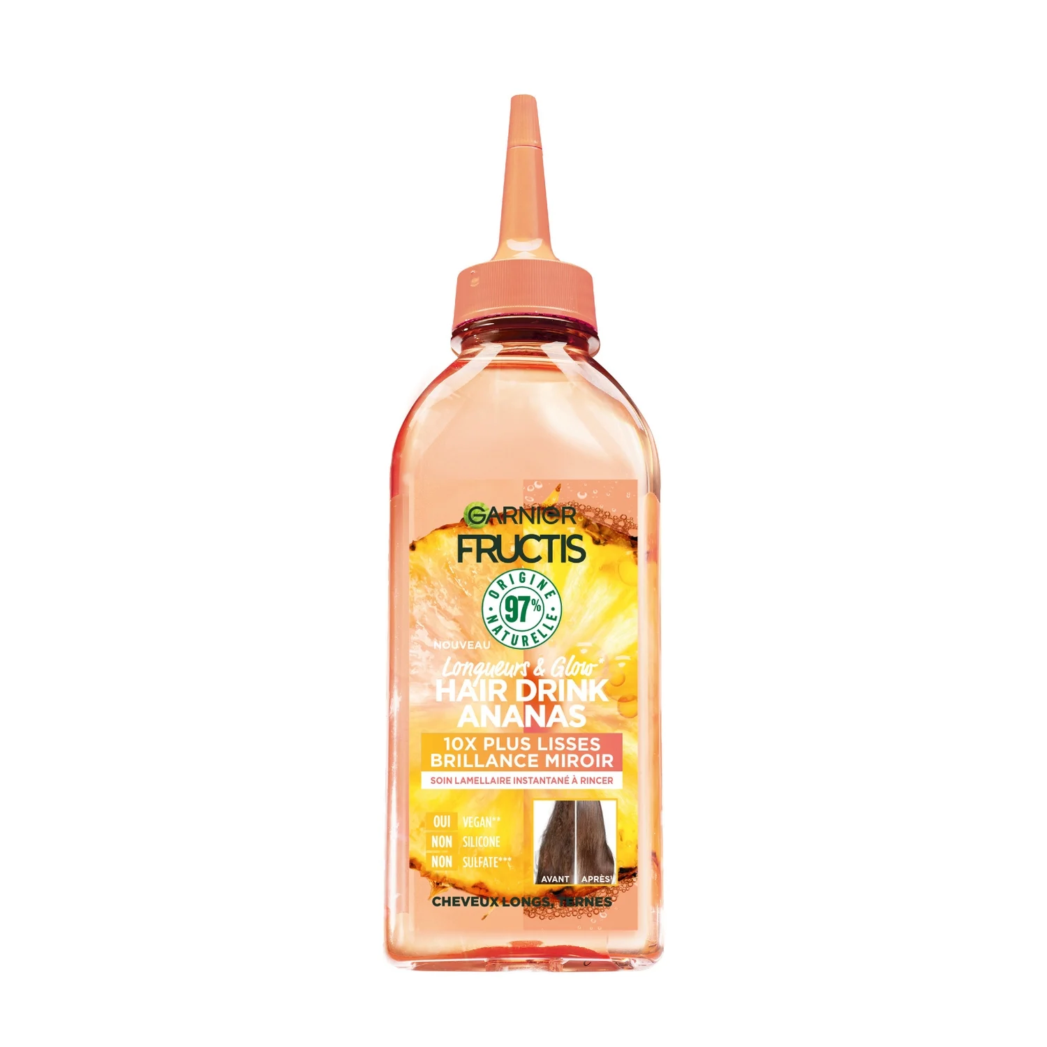 GARNIER Fructis Hair Drink Soin lamellaire instantané lissant & glow à l'ananas - 200 ml