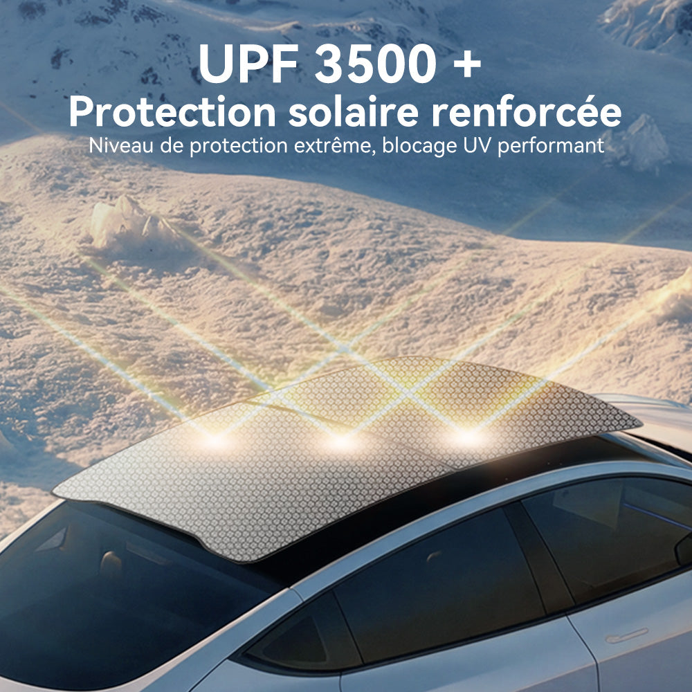 YZ pare‑soleil de toit ouvrant magnétique double couche à structure nid‑d'abeille en graphène pour Tesla Model Y Juniper 2025‑2026