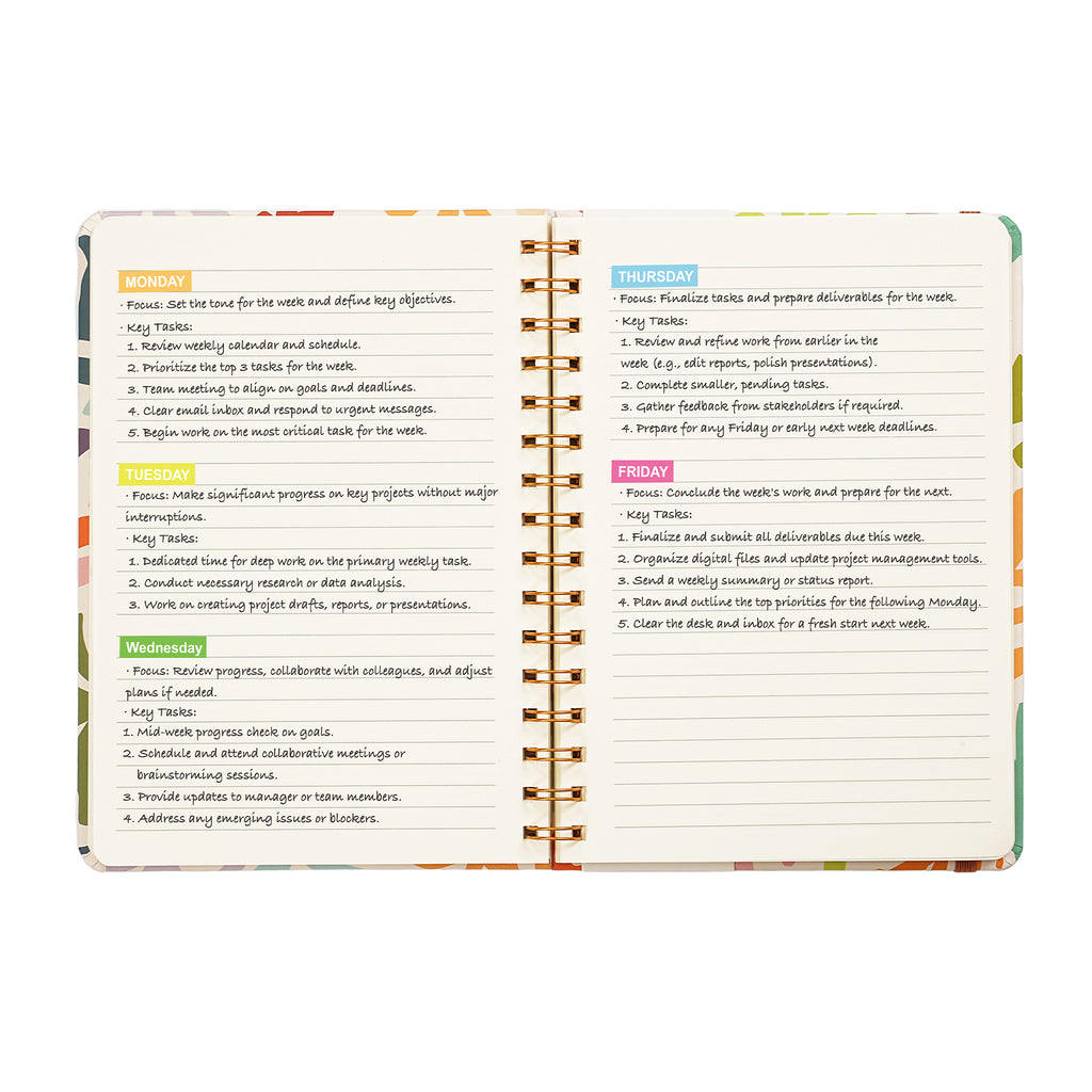 Jubiluu Carnet ligné A5 à spirale et couverture rigide - 96 feuilles 100 g papier offset, avec élastique - Journal ligné crème classique pour écriture, école, bureau et cadeaux - Feuilles corail