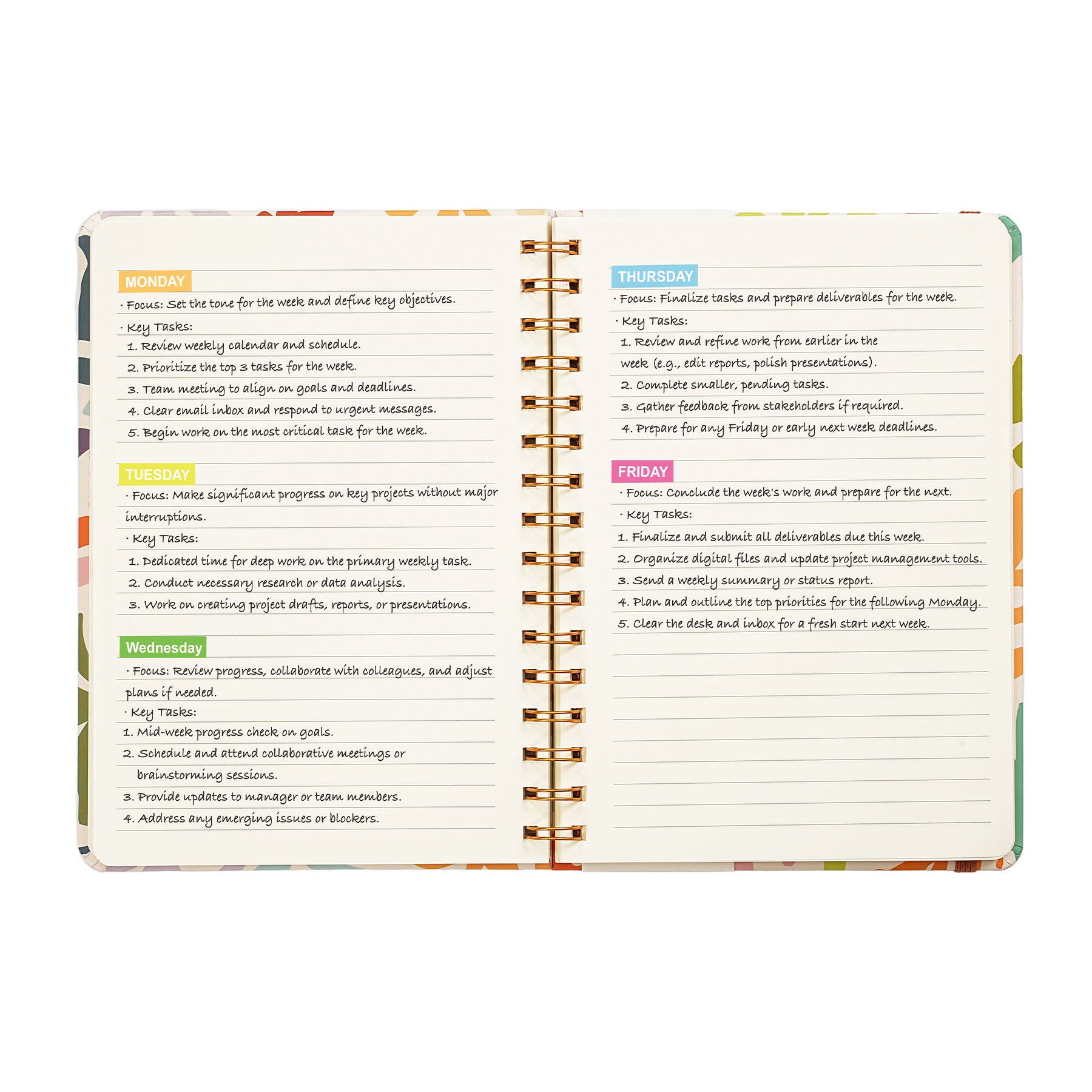 Jubiluu Carnet ligné A5 à spirale et couverture rigide - 96 feuilles 100 g papier offset, avec élastique - Journal ligné crème classique pour écriture, école, bureau et cadeaux - Feuilles corail