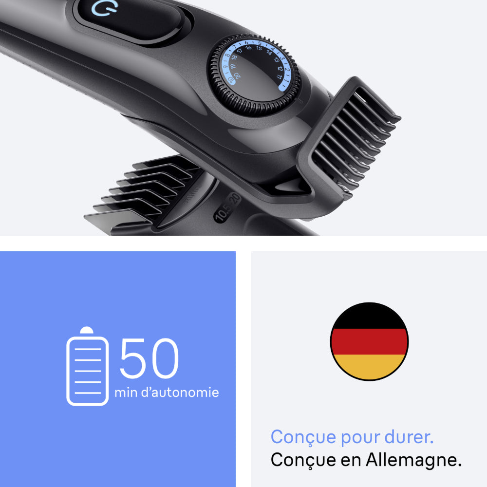 BRAUN BT3520 Series 3 Tondeuse à barbe +3 accessoires de style avec 40 réglages de longueur et lames affûtées - Noir