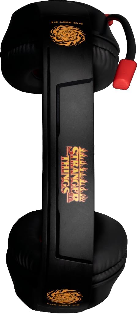KONIX Stranger Things Casque de jeu circum-aural filaire pour PC, PS5, Switch 2 et Xbox - Microphone - Câble 1,5 m - Connecteur 3,5 mm - Motif Hellfire Club
