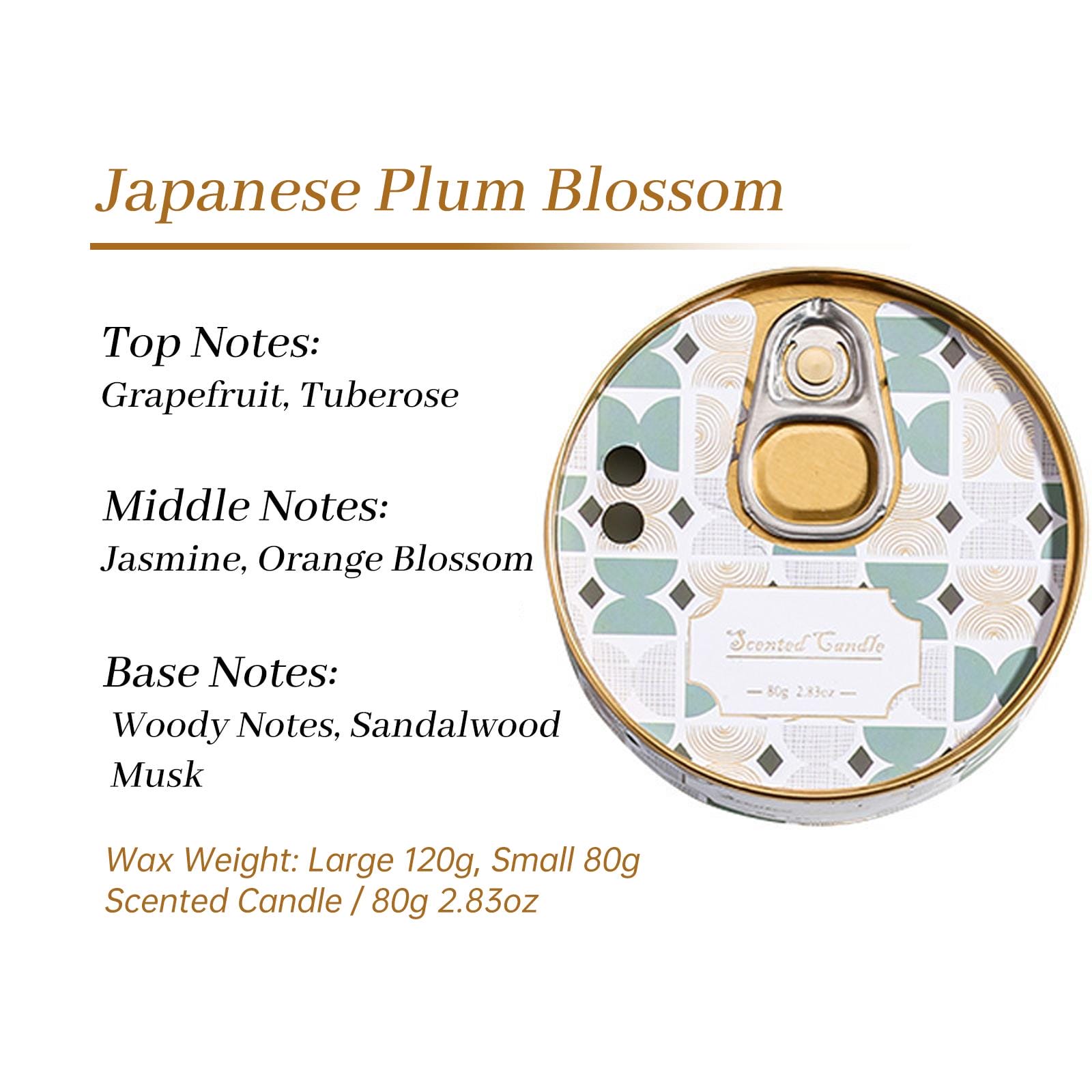 Zooly Bougie parfumée en pot Fleur de prunier japonais 120 g 1 pièce