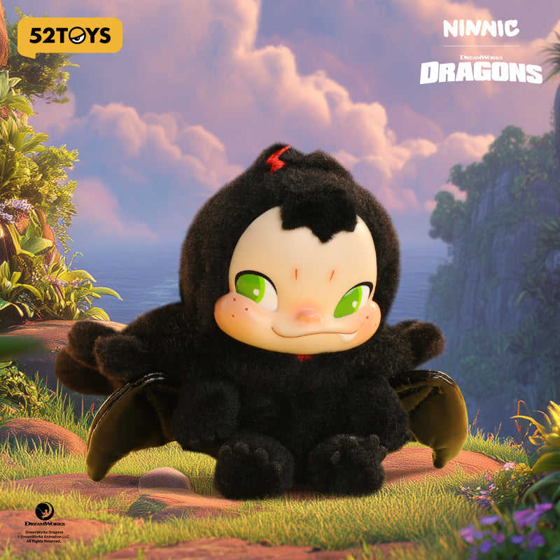 52TOYS NINNIC Co-branded Toothless Pendentif en Peluche Limité Figurine de Collection Tendance Décor de Bureau Mignon Cadeau d'Anniversaire
