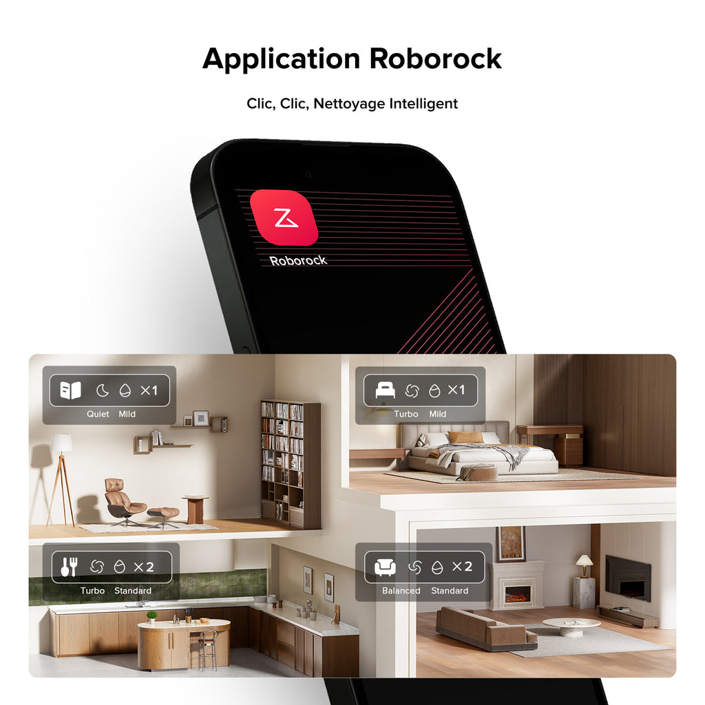 Roborock Q10 X5, aspirateur robot laveur 10 000 Pa, système double anti-emmêlement, brosse JawScrapers, évitement intelligent des obstacles, blanc