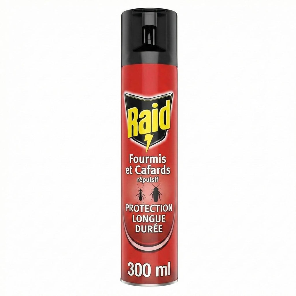 Raid Aérosol Anti-Rampants Fourmis & Cafards Base d'eau sans Parfum 300 ml