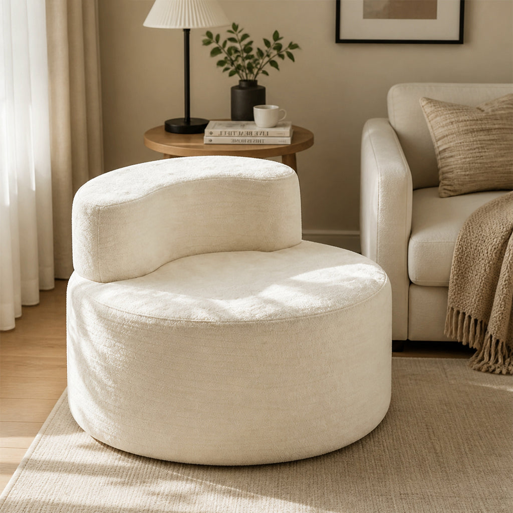 Canapé de détente pliable, sans assemblage, ultra doux, en mousse haute densité, pour salon – canapé sans structure, blanc