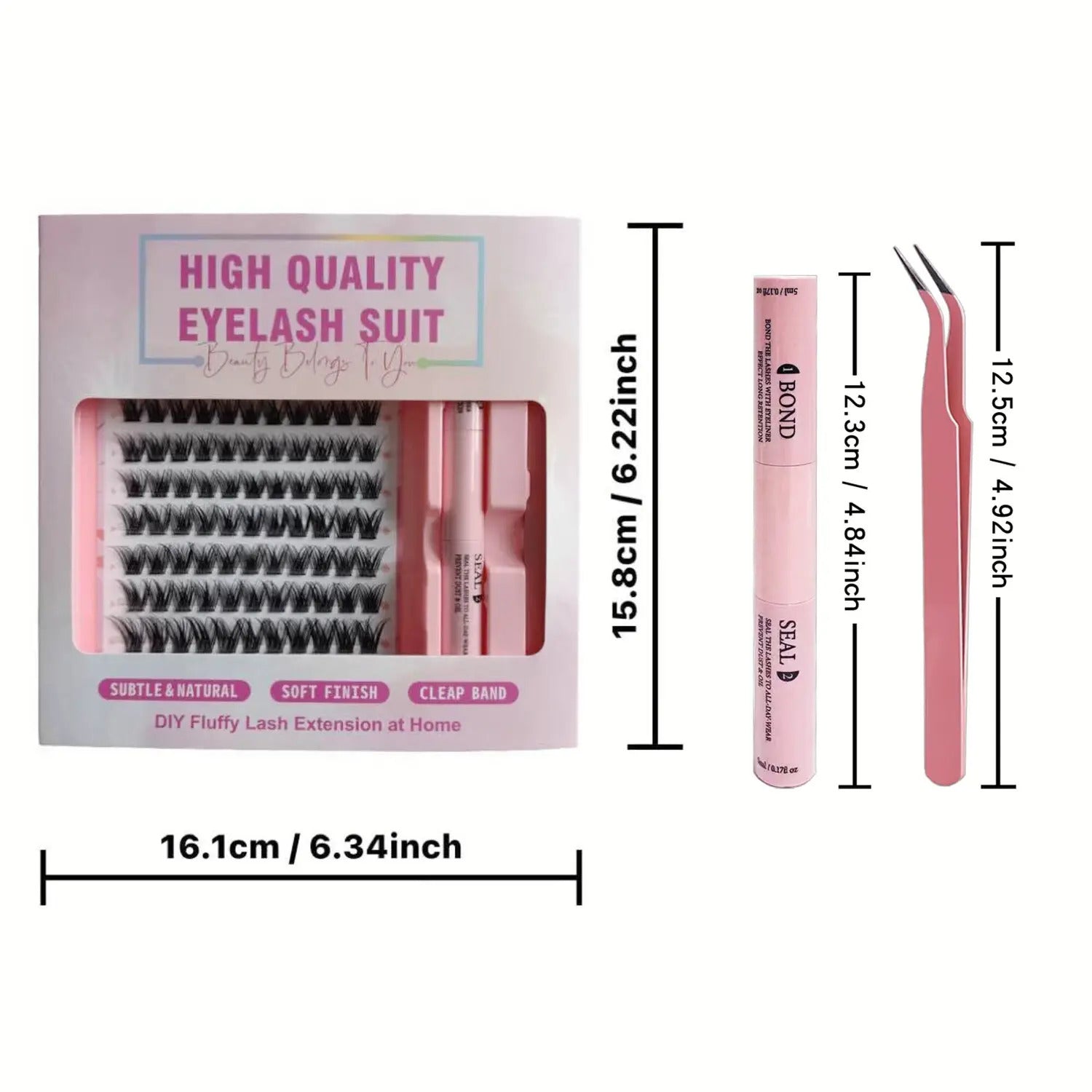 MeoMagic F52 Kit d'extensions de cils avec pince et colle - 120 pièces